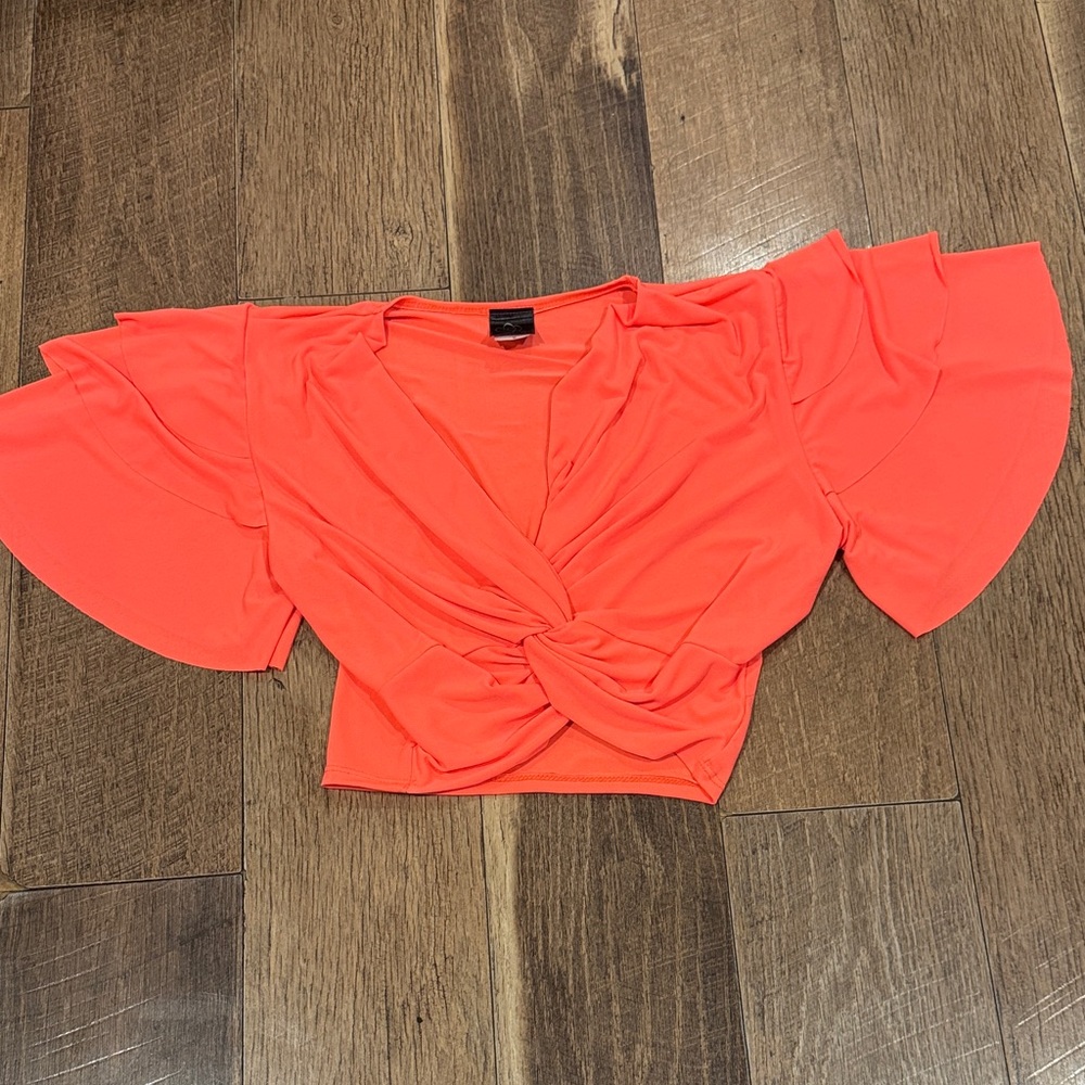 Women's Coral/Orange NEON Front Top CROP